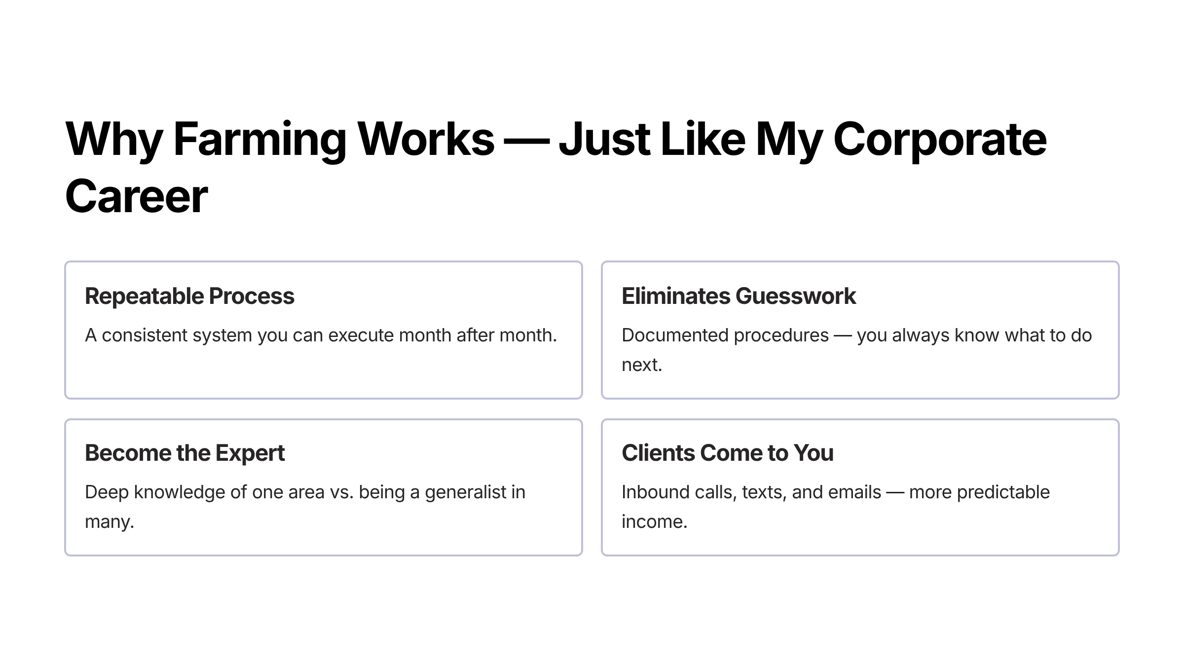 Why Farming Works: Just Like My Corporate Career